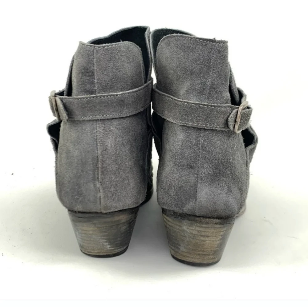 Free People Leather Suede Woven Ankle Boots 10 40
